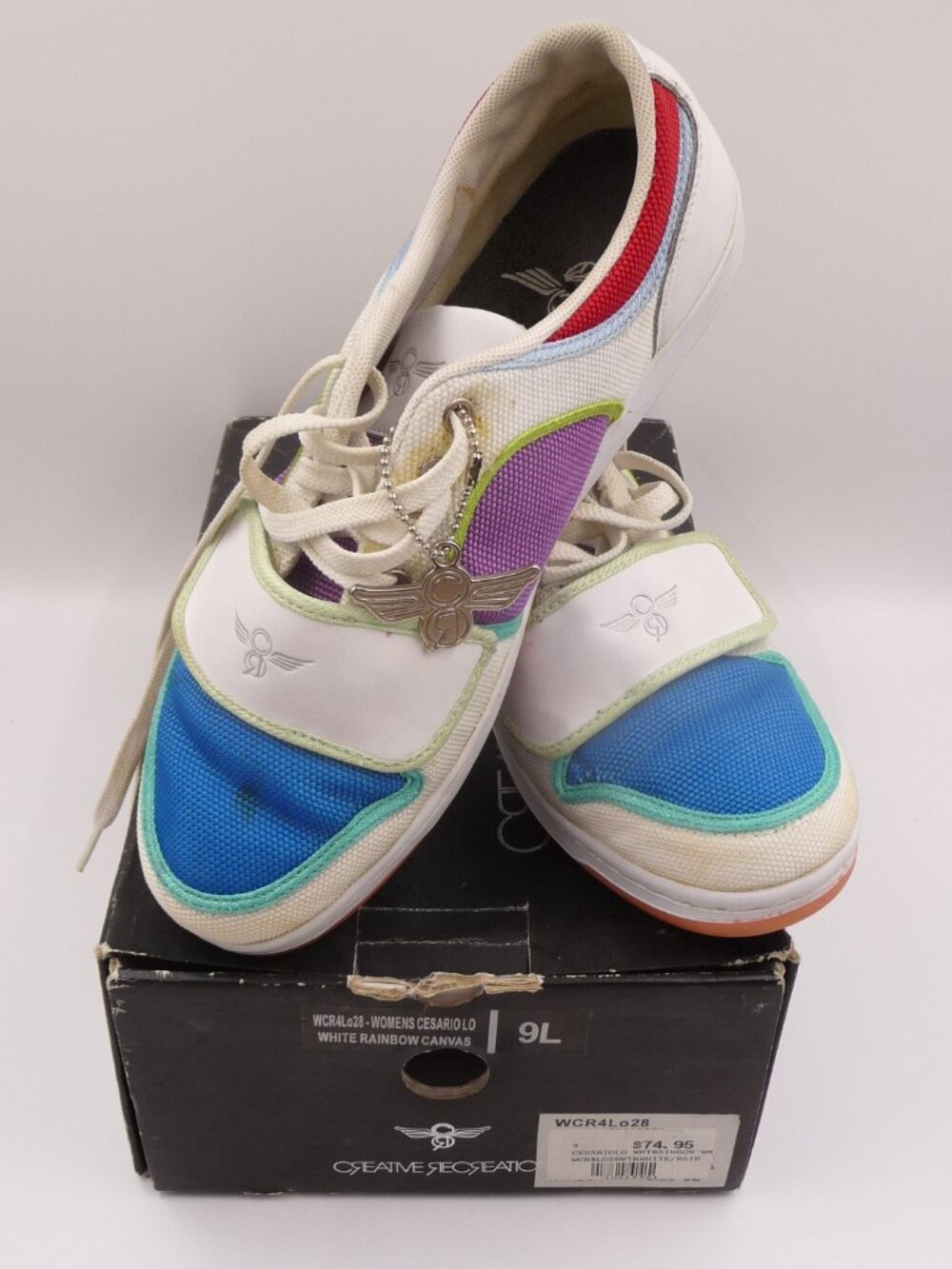 Creative Recreation Cesario Lo – White Rainbow Canvas – Women’s 9